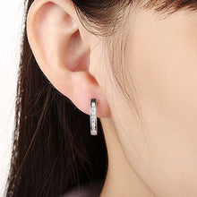 Load image into Gallery viewer, Platinum Gold Hoop Earrings Jewelry Birthday Gifts Presents Gemstone for Women Anniversary Zirconia Crystal