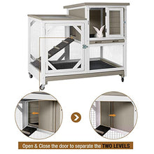 Load image into Gallery viewer, Indoor Rabbit Hutch Large Rabbit Cage, Outdoor Bunny Hutch Guinea Pig Cage - 4 Casters Include (Mocca Color Without Bottom Wire Mesh)