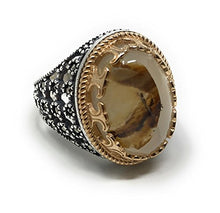 Load image into Gallery viewer, KAR Rare Find 925K Sterling Silver Yemeni Agate(Aqeeq) Men's Ring P5D (10)