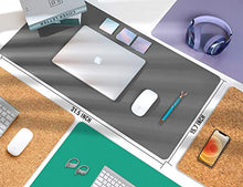 Load image into Gallery viewer, Aothia Office Desk Pad, Natural Cork & PU Leather Dual Side Large Mouse Pad, Laptop Desk Table Protector Writing Mat Easy Clean Waterproof for Office Work/Home/Decor (Gray,31.5" x 15.7")