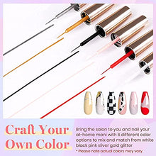 Load image into Gallery viewer, Beetles Gel Polish Nail Art Gel Liner Kit with 15ml Gel Base and Top Coat-6 Popular Black White Red Colors Gel Art Paint For Nails Thin Nail Art Brushes Gel Pens Soak OffGold Silver Glitters