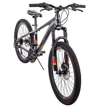 Load image into Gallery viewer, TOUGH Handsome Fast Awesome Speed And Balance All Terrain Easy Care And Clean Reliable Huffy 24” Scout Boys' DARK GRAY Hardtail 21-Speed Mountain Bike with Disc Brakes - Ready For Anytime Anywhere Act