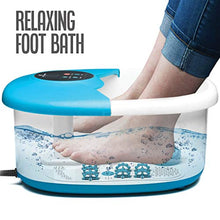 Load image into Gallery viewer, Foot Spa Massager With Heat, 14 Rollers In Foot Shape - 5 In 1 Foot Bath Massager Includes Adjustable Heating, Bubbles, Vibration, Pumice Stone, Mini Massage Points - For Tired Feet, & Stress Relief
