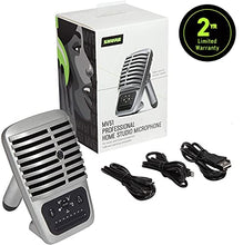 Load image into Gallery viewer, Shure MV51 Digital Large-Diaphragm Condenser Microphone with USB, Lightning and USB-C Cables - 5 DSP Preset Modes (Speech, Singing, Flat, Acoustic Instrument, Loud)