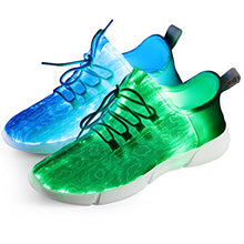 Load image into Gallery viewer, Shinmax Fiber Optic LED Shoes, Light Up Shoes for Women Men USB Charging Flashing Luminous Trainers for Festivals, Christmas Halloween Party White