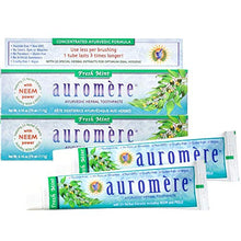 Load image into Gallery viewer, Auromere Ayurvedic Herbal Toothpaste, Fresh Mint - Vegan, Natural, Non GMO, Fluoride Free, Gluten Free, with Neem & Peelu (4.16 oz), 2 Pack