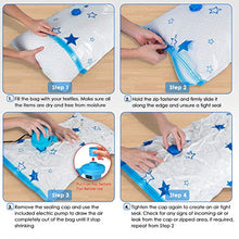 Load image into Gallery viewer, Vacuum Storage Bags with Electric Air Pump, 12 Pack (4 Jumbo, 4 Large, 4 Medium) Reusable Vacuum Compression Space Saver Bags for Clothes, Mattress, Blanket, Duvets, Pillows, Comforters, Quilt, Travel