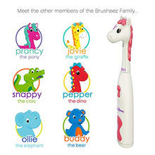 Load image into Gallery viewer, Brusheez Kid's Electric Toothbrush Set - Sparkle The Unicorn - Includes Battery-Powered Toothbrush, 2 Brush Heads, Cute Animal Cover, Sand Timer, Rinse Cup & Storage Base