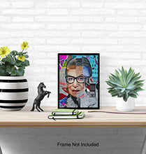 Load image into Gallery viewer, Ruth Bader Ginsburg Mural - RBG Graffiti Street Art - Unique Gift for Lawyer, Attorney, Judge, Liberal, Democrat, Feminist, Women - Cool Home Decor Wall Art Picture Print. 8x10 Unframed