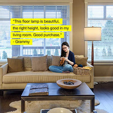 Load image into Gallery viewer, Brightech Lucas - Mid Century Modern Floor Lamp For Bedroom Reading - Brighten Living Room Corners with A Free Standing Light - Tall Office Lighting With Drum Shade & Handsome Wood Finish