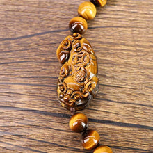 Load image into Gallery viewer, COAI Men's Good Fortune Pixiu Tiger's Eye Beaded Bracelet 10mm