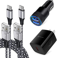 Load image into Gallery viewer, C Charger Fast Charging for Moto G Stylus/G Power/G Play 2021/E 2020/E20/One 5G Ace/G10/G30/G60S/G100/G Fast/G 5G Plus/G9 Power/G8 Play/G7 Plus, 38W QC 3.0 Rapid Car Adapter Wall Charger+2X C Cable