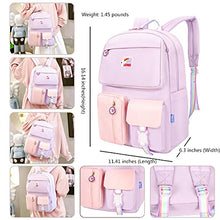 Load image into Gallery viewer, LISINUO Backpack for Girls Kids Schoolbag Children Bookbag Women Casual Daypack Suitable for 13.3-15 inch laptop(Purple)