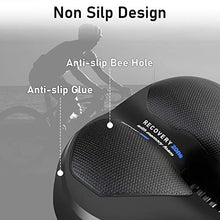 Load image into Gallery viewer, Waterproof Comfortable Wide Bike Seat with Red Warning Strip,Memory Foam Bicycle Saddle with Dual Shock Absorbing,Universal Fit Bike Cushion Replacement on Indoor/Outdoor Mountain Bikes for Women&Men