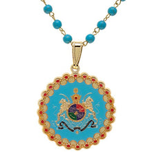 Load image into Gallery viewer, Asoodehdelan Silver PT Iran Map Faravahar Necklace Iranian Persian Zoroastrian Farvahar Persia Chain (Leather String)