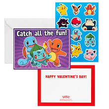 Load image into Gallery viewer, Hallmark Kids Pokémon Valentines Day Cards and Stickers Assortment (12 Cards with Envelopes)