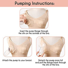 Load image into Gallery viewer, haakaa Pumping Bra Hands Free 3-in-1 Nursing Bras for Breastfeeding, Adjustable Wireless Comfortable Breastfeeding Bra, Suitable for Medela,Lansinoh,Philips Avent,Spectra etc(1 Pack, Beige, Large)