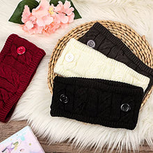 Load image into Gallery viewer, Winter Headbands for Women 4 Pieces Winter Ear Warmers Warm Knit Head Wrap Cable Fuzzy Lined Headband Soft Stretchy Ear Warmer Ear Band Covers for Women (Black, Dark Gray, White, Date Red)