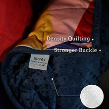 Load image into Gallery viewer, ZonLi Heavy Weighted Blanket 25 lbs(60''x80'', Abstract/Navy), Queen Size Weighted Blanket for Adults, Soft Fleece Throw Blanket with Glass Beads