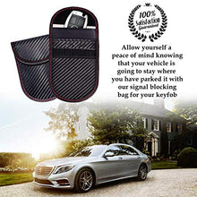 Load image into Gallery viewer, Faraday Bag for Key Fob (2 Pack), TICONN Faraday Cage Protector - Car RFID Signal Blocking, Anti-Theft Pouch, Anti-Hacking Case Blocker (Carbon Fiber Texture)