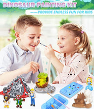 Load image into Gallery viewer, 45 Pcs Dinosaur Painting Kit Toys For Kids Arts And Crafts Kit - Paint Your Own Dinosaur Toy Party Supplies Toy Dinosaur Figures W/ Play Mat, Kid Paint Dino Toy Set Creativity Gift For Girl Boy Age 3+