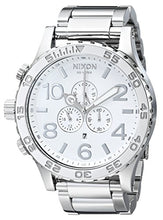 Load image into Gallery viewer, Nixon 51-30 Chrono. 100m Water Resistant Men’s Watch (XL 51mm White Watch Face/ 25mm High Polish Silver Stainless Steel Band)