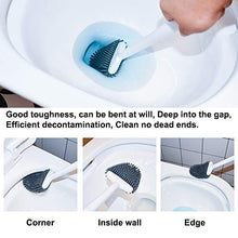 Load image into Gallery viewer, Sellemer Toilet Brush and Holder Set for Bathroom, Flexible Toilet Bowl Brush Head with Silicone Bristles, Compact Size for Storage and Organization, Ventilation Slots Base (White)