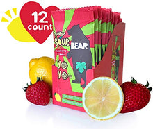 Load image into Gallery viewer, BEAR Sour - Real Fruit Yoyos - Strawberry-Apple, No added Sugar, All Natural, non GMO, Gluten Free, Vegan - Healthy on-the-go snack for kids & adults, 0.7 Ounce (Pack of 12)