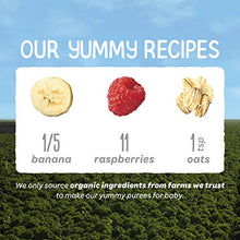 Load image into Gallery viewer, Happy Baby Organics Clearly Crafted Stage 2 Baby Food, Bananas, Raspberries & Oats, 4 Ounce Pouch (Pack of 16) packaging may vary