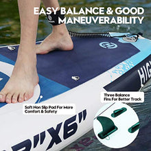 Load image into Gallery viewer, Highpi Inflatable Stand Up Paddle Board 10'6''x32''x6''W Premium SUP Accessories & Backpack, Wide Stance, Surf Control, Non-Slip Deck, Leash, Paddle and Pump, Standing Boat for Youth & Adult…