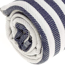 Load image into Gallery viewer, Bersuse 100% Cotton Malibu Turkish Towel - 37x70 Inches, Dark Blue