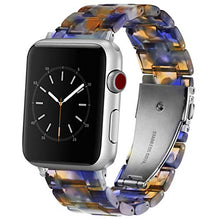 Load image into Gallery viewer, Omter Band Replacement for Apple Watch 40mm 38mm Women Men Fashion Resin Band Bracelet Compatible iWatch Series 5/4,Series 3/2 /1(Blue 40mm 38mm)