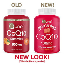 Load image into Gallery viewer, CoQ10 Gummies, Qunol CoQ10 100mg, Delicious Gummy Supplements, Helps Support Heart Health, Vegan, Gluten Free, Ultra High Absorption, 2 Month Supply (60 Count, Pack of 2)