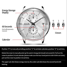 Load image into Gallery viewer, FEICE Men's Automatic Watch Mechanical Watch Stainless Steel Leather Band Watches Analog Curved Mirror Brushed Finish Casual Dress Watches for Men #FM212 (4-Silver+Leather Strap)