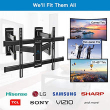 Load image into Gallery viewer, Corner TV Wall Mount Full Motion- Corner TV Bracket Fits 37-65 Inch LED, LCD 4K Flat Curved Screen TVs- Hold up to 99 lbs Max VESA 600x400 W/Tilt, Swivel and Level