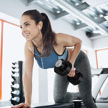 Load image into Gallery viewer, CDCASA Adjustable Dumbbell 25 lbs for Home Gym and Workout with Handle and Plates Free Weights for Men Women Selectorized Dumbbells for Fitness from 5 to 25 pounds (Single)