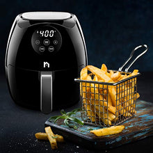 Load image into Gallery viewer, New House Kitchen Digital 3.6 Quart Air Fryer w/ Flat Basket, Touch Screen AirFryer, Non-Stick Dishwasher-Safe Basket, Use Less Oil For Fast Healthier Food, 60 Min Timer & Auto Shut Off, Black
