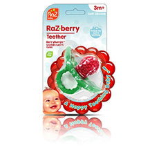 Load image into Gallery viewer, RaZbaby RaZberry Silicone Baby Teether Toy - Berrybumps Soothe Babies Sore Gums - Infant Teething Toy - Hands Free Design - BPA Free - Easy-to-Hold Design - Teething Relief Pacifier - Fruit Shape/Red