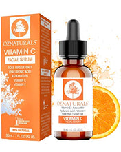 Load image into Gallery viewer, OZNaturals Vitamin C Serum For Face with Hyaluronic Acid - Anti Aging Serum & Hyperpigmentation Treatment With Pure Vitamin E Oil and Rosehip Oil - All Natural Antioxidant Facial and Skin Serum For A Brighter, Even Skin Tone - 1 Fl Oz