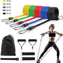 Load image into Gallery viewer, Resistance Bands Set, Exercise Bands Elastic for Fitness Training Yoga Physical Therapy Home Workouts with Handles Door Anchor Ankle Straps & Waterproof Bags, Portable Exercise Equipment for Men/Women