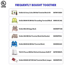 Load image into Gallery viewer, Dinkle UL Every Color DIN Rail Terminal Block Kit 20 DK2.5N 12 AWG Gauge 20A 600V Ground DK4N-PE Jumper DSS2.5N-10P End Covers End Brackets