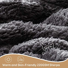 Load image into Gallery viewer, BUZIO Shaggy Faux Fur Weighted Blanket 20lbs, Super Soft Plush Fleece and Cozy Sherpa Reverse, Long Fur Fluffy Bed Throw Blankets 60"x80" Grey