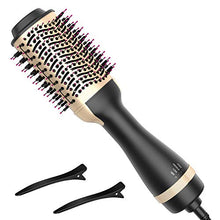 Load image into Gallery viewer, Hot Air Brush, Bongtai Hair Dryer Brush Hair Dryer & Volumizer 3 in 1 Brush Blow Dryer Styler for Rotating Straightening, Curling, Salon Negative Ion Ceramic Blow Dryer Brush(Golden)