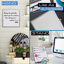 Load image into Gallery viewer, Small Dry Erase White Board - Desktop Whiteboard 10"X10" with Stand, 3 Markers, 4 Magnets & Eraser - Tabletop Double-Sided Portable Mini White Board Easel for Office Desk, Kids Home School Students