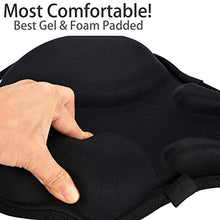 Load image into Gallery viewer, DAWAY C9 Comfortable Exercise Bike Seat Cover - Extra Large Wide Foam & Gel Padded Bicycle Saddle Cushion for Women Men, Fits Spin, Stationary, Cruiser Bikes, Indoor Cycling, Soft