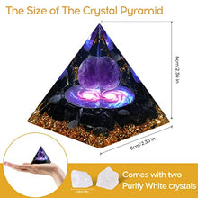 Load image into Gallery viewer, Hopeseed Orgone Pyramid for Positive Energy, Orgonite Amethyst&Obsidian Healing Crystal Pyramids for Reduce Stress Chakra Reiki Healing Meditation Attracts Lucky and Success