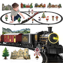 Load image into Gallery viewer, Train Set for Boys 4-7 w/ Smoke, Sounds & Light, Electric Classical Steam Engine Locomotive for Toddlers 2-4, Rechargeable Model Trains Kit Toys w/ Passenger Carriage for Kids Age 3-4