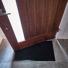 Load image into Gallery viewer, Sierra Concepts 2-Pack Front Door Mat Ribbed Black - Indoor Outdoor Floor Doormat Rug Entryway Welcome Mats - Entrance Shoe Scraper, Entry Inside Outside Garage Traffic Utility Porch Area, 30" x 17"