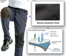 Load image into Gallery viewer, Gash Hao Mens Snow Ski Waterproof Softshell Snowboard Pants Outdoor Hiking Fleece Lined Zipper Bottom Leg (180Grey, 32W x 32L)