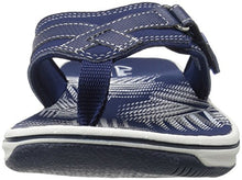 Load image into Gallery viewer, Clarks Women's Breeze Sea Flip Flop, New Navy Synthetic, 8 B(M) US